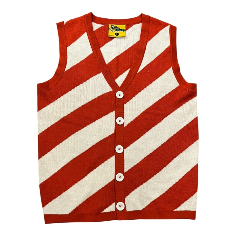 Tipsy Elves Red and White Striped Vest size L